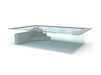 Ecktreppe mit Sitzbank schräg