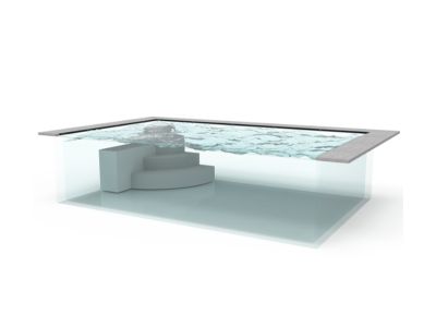 Ecktreppe mit Sitzbank abgerundet